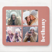 Benutzerdefiniertes 4-Foto-Chunky-Monogramm Terrak Mousepad (Vorne)