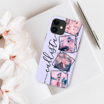 Benutzerdefiniertes 4-Foto-Handgeschriebenes Monog Case-Mate iPhone Hülle<br><div class="desc">Dieses romantische, coole und moderne Gehäuse ist perfekt für jeden, der seinen Liebsten mitbringen möchte. Es enthält vier individuell anpassbare Fotografien. Auf den Fotos sind schwarze, gedrehte Rahmen für eine einzigartige und zeitgenössische Touch. Es zeigt auch einen Ort für einen Monogramm-Namen auf einem lila Hintergrund aus einem einfachen pastellfarbenen Lavendel....</div>