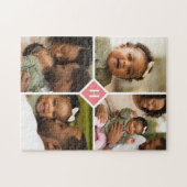 Benutzerdefiniertes 4-Fotolage-Monogramm | Koralle Puzzle (Horizontal)