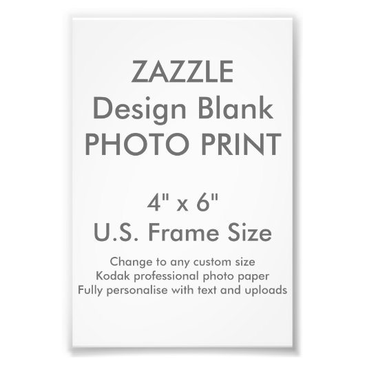 Benutzerdefiniertes 4 Zoll x 6 Zoll Foto Print (US (Vorne)