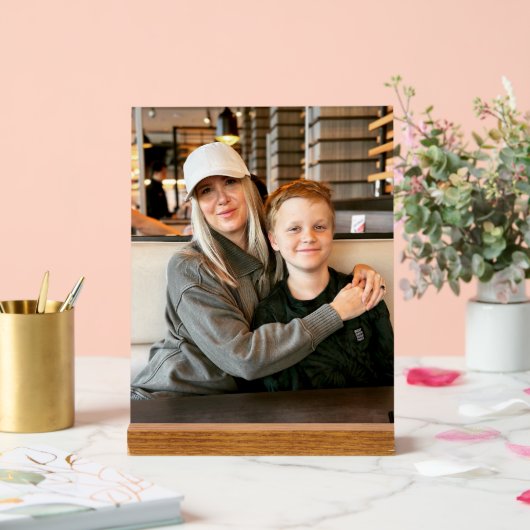 Benutzerdefiniertes 5" x 7" Desktop-Blockformat Acrylschild (Hochzeit)