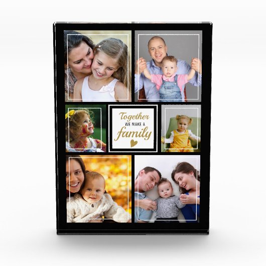 Benutzerdefiniertes 6-Bild-Collage-Angebot schwarz Fotoblock (Vorderseite)