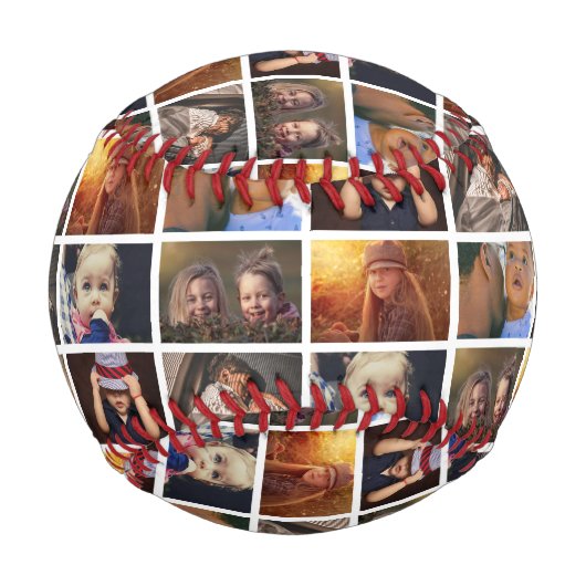 Benutzerdefiniertes 6-Bild-Collage-Bildmuster Baseball (Rückseite)