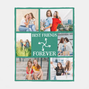 Benutzerdefiniertes 6-Foto vertikales BFF-Geschenk Fleecedecke