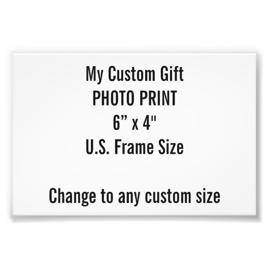Benutzerdefiniertes 6 Zoll x 4 Zoll Foto Print (US (Vorne)