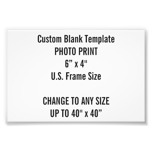 Benutzerdefiniertes 6 Zoll x 4 Zoll Foto Print (US (Vorne)