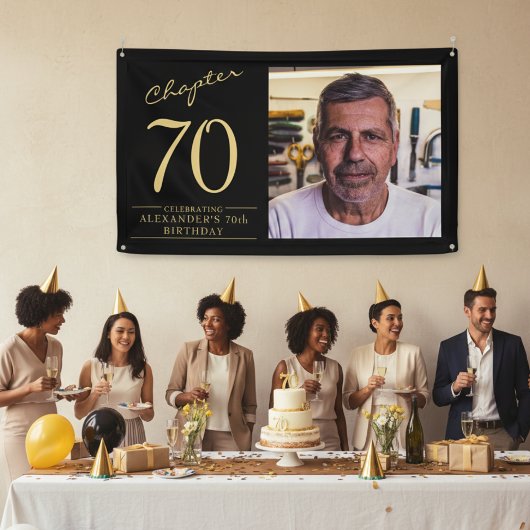 Benutzerdefiniertes 70. Geburtstagsbanner mit Foto Banner