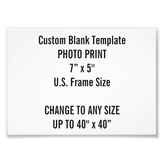 Benutzerdefiniertes 7 Zoll x 5 Zoll Foto Print (US (Vorne)