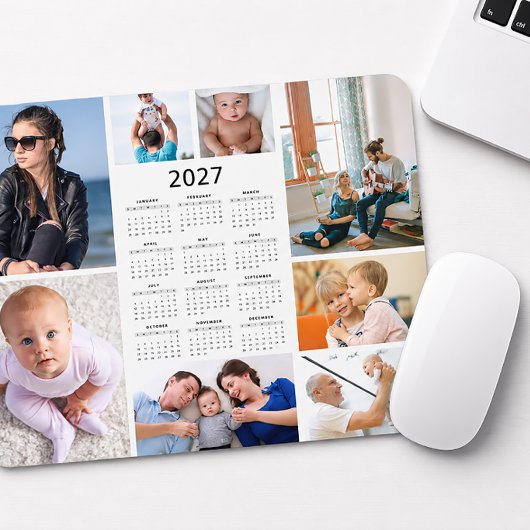 Benutzerdefiniertes 8-Foto-Collage 2027 Kalender-M Mousepad