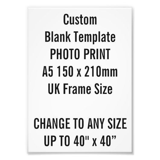 Benutzerdefiniertes A5-Foto Print UK Frame Size Fotodruck (Vorne)