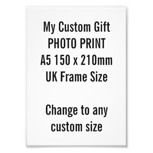 Benutzerdefiniertes A5-Foto Print UK Frame Size Fotodruck (Vorne)