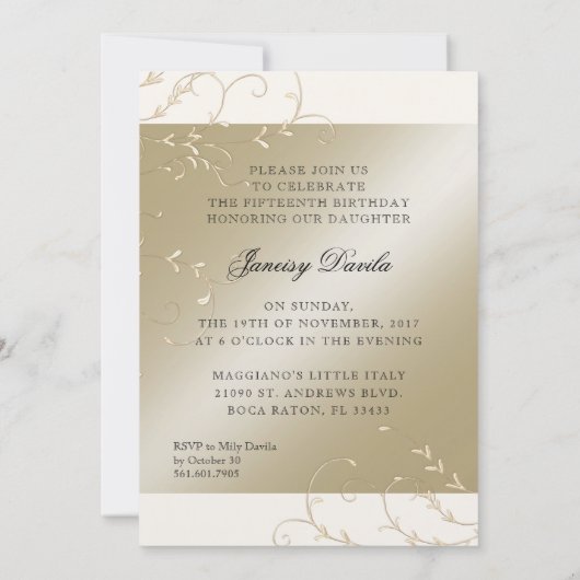 Benutzerdefiniertes Abendessen Einladung (Rückseite)