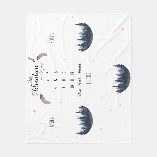 Benutzerdefiniertes Abenteuer Wasserfarbe Triplets Fleecedecke (Vorderseite)