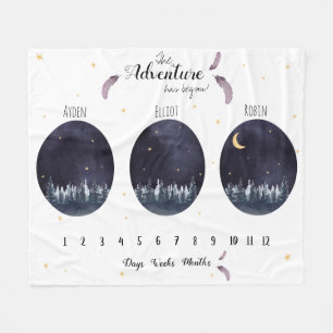 Benutzerdefiniertes Abenteuer Wasserfarbe Triplets Fleecedecke