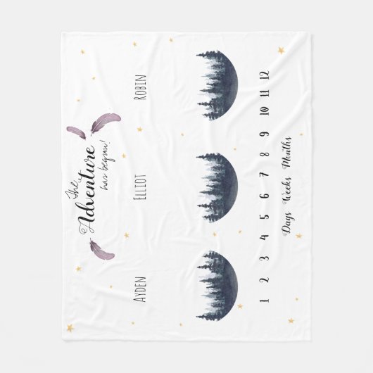 Benutzerdefiniertes Abenteuer Wasserfarbe Triplets Fleecedecke (Vorderseite)