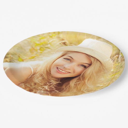 Benutzerdefiniertes Abschluss-Foto Pappteller (Schrägansicht)