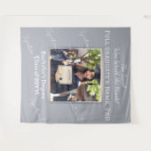 Benutzerdefiniertes Abschluss Foto Perl Blue Silve Wandteppich (Vorderseite (Horizontal))