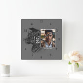 Benutzerdefiniertes Abschluss-Foto Quadratische Wanduhr (Zuhause)