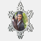 Benutzerdefiniertes Abschluss-Foto Schneeflocken Zinn-Ornament (Rechts)