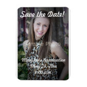 Benutzerdefiniertes Abschluss-Save the Date Foto-M Magnet (Vertikal)