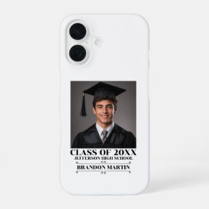 Benutzerdefiniertes Abschlussfoto 2026 Absolvent S iPhone 16 Hülle