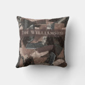 Benutzerdefiniertes abstraktes braunes beiges grau kissen (Rückseite)