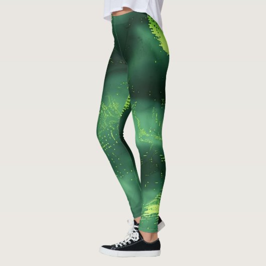 Benutzerdefiniertes Abstraktes Green Moss Muster Leggings (Links)