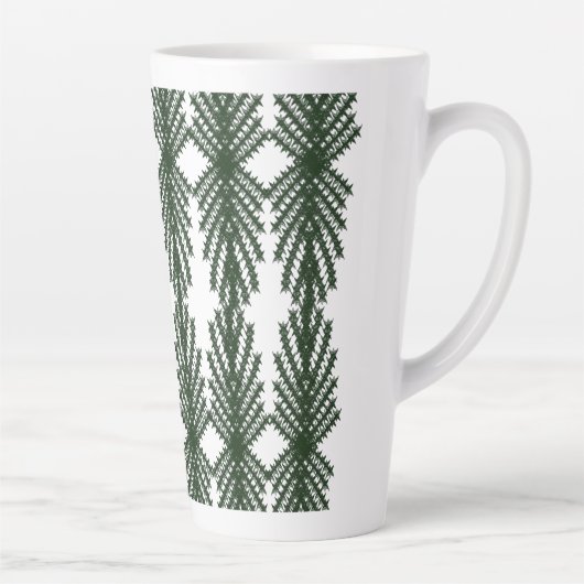 Benutzerdefiniertes abstraktes Muster aus Waldgrün Milchtasse (Rechts)