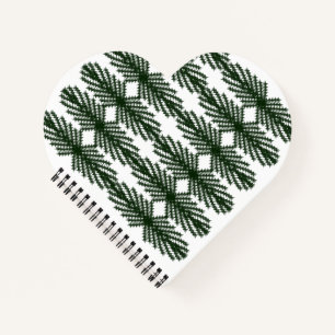 Benutzerdefiniertes abstraktes Muster aus Waldgrün Notizblock