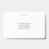 Benutzerdefiniertes Abzeichen der Besucherkennung Ausweis (Back)