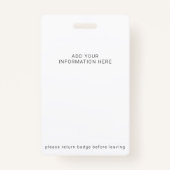 Benutzerdefiniertes Abzeichen für den Firmennamen Ausweis (Rückseite)