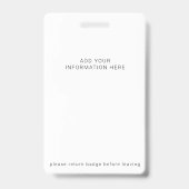 Benutzerdefiniertes Abzeichen für den Geschäftsnam Ausweis (Rückseite)