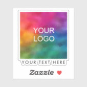 Benutzerdefiniertes Add-Business-Logo hier glänzen Aufkleber (Blatt)