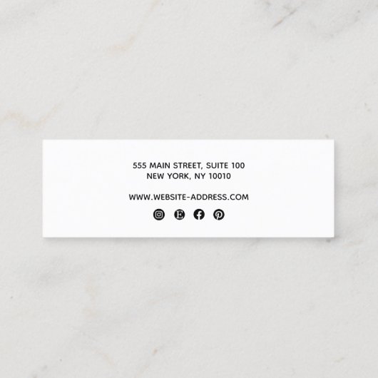 Benutzerdefiniertes Add-Logo 4 Looplatte Ohrenanze Mini Visitenkarte (Rückseite)