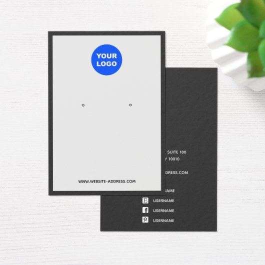 Benutzerdefiniertes Add-Logo Dunkelgraue Ohrring-S (Schreibtisch)