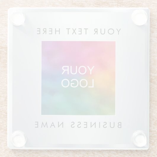 Benutzerdefiniertes Add-Logo für Silver Look Templ Glasuntersetzer (Rückseite)