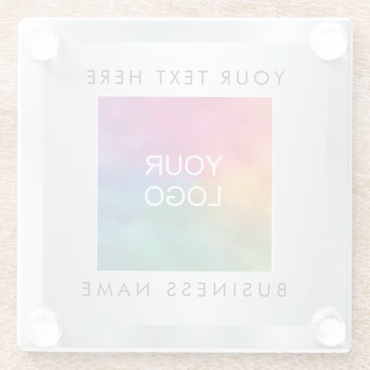 Benutzerdefiniertes Add-Logo hier Silver Look Temp Glasuntersetzer (Rückseite)