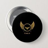 Benutzerdefiniertes Adlerbild und Text 1,5 cm groß Button (Vorne & Hinten)