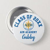 Benutzerdefiniertes Aim Academy Button-Logo Person Button (Vorne & Hinten)