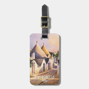 Benutzerdefiniertes Alberobello Trulli Haus Aquare Gepäckanhänger