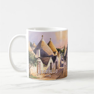 Benutzerdefiniertes Alberobello Trulli Haus Aquare Kaffeetasse