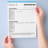 Benutzerdefiniertes allgemeines Registrierungsform Flyer (Hand)