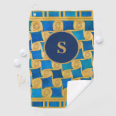 Benutzerdefiniertes altägyptisches Monogramm Blau Golfhandtuch (Insitu)