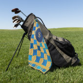 Benutzerdefiniertes altägyptisches Monogramm Blau Golfhandtuch (Gras)