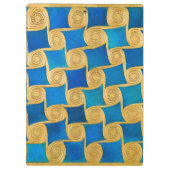 Benutzerdefiniertes Altägyptisches Monogramm Blau Klemmbrett (Rückseite)