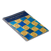 Benutzerdefiniertes altägyptisches Monogramm Blau  Notizblock (Rechte Seite)