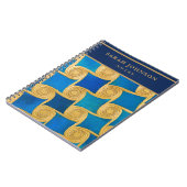 Benutzerdefiniertes altägyptisches Monogramm Blau  Notizblock (Linke Seite)