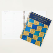 Benutzerdefiniertes altägyptisches Monogramm Blau Planer (Anzeige)