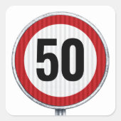 Benutzerdefiniertes Alter Geburtstag mit Verkehrsz Quadratischer Aufkleber (Vorderseite)