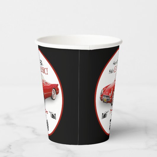 Benutzerdefiniertes Alter nicht alter roter Klassi Pappbecher (Rechts)